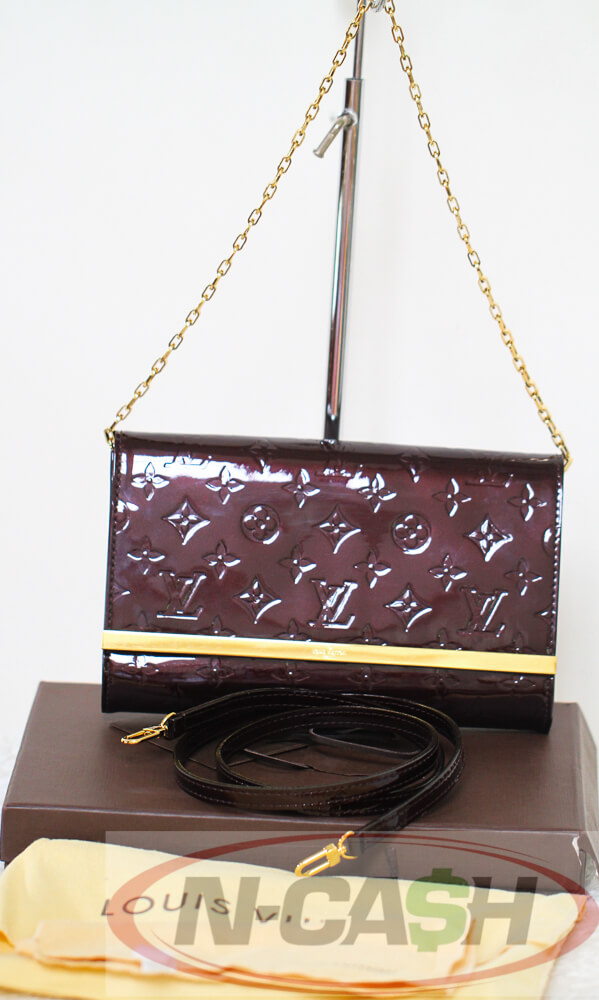 Louis Vuitton Amarante Monogram Vernis Ana Chain Clutch Louis