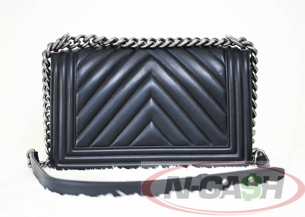 Chanel Red Chevron Medium Boy Bag