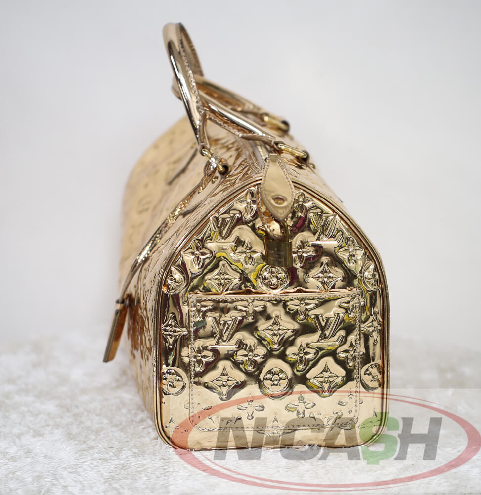 Gold Monogram Miroir Speedy 30