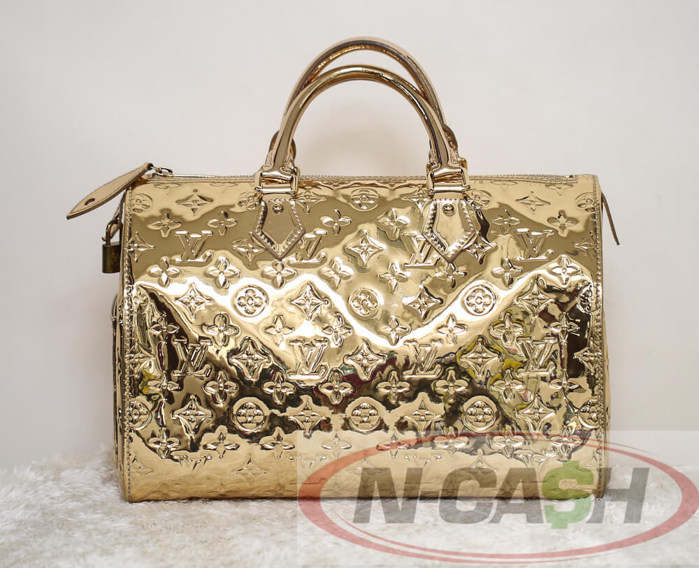 Louis Vuitton Silver Monogram Miroir Speedy 30 Top Handle Bag