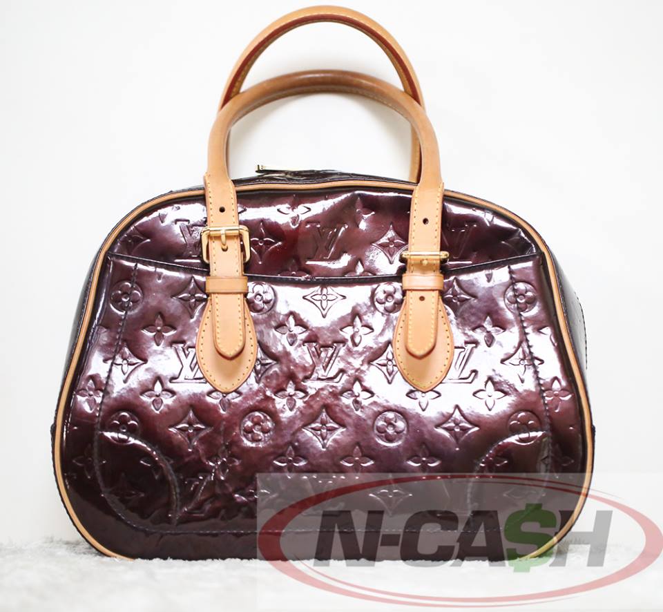 Monogram Vernis Summit Drive Bag Cream Brown