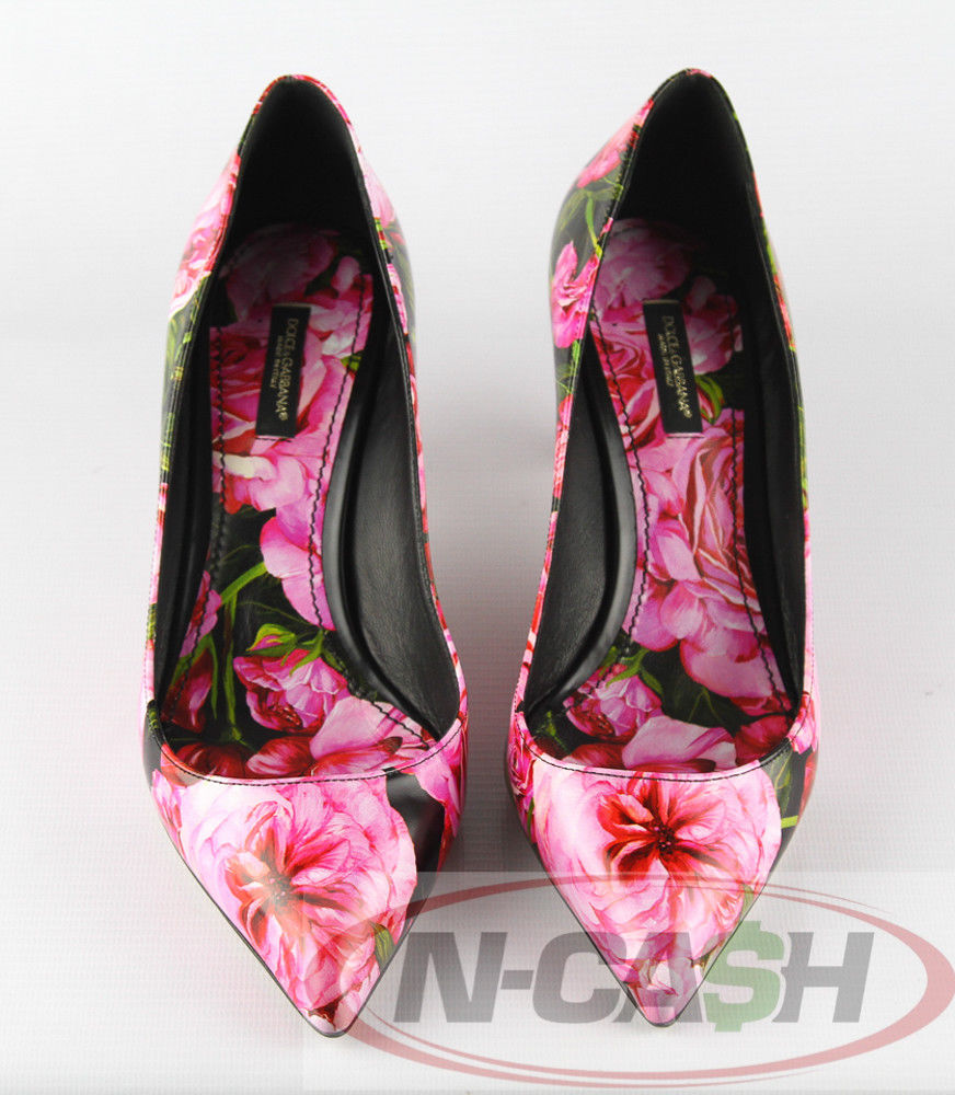 Dolce & Gabbana Floral Printed Leather Pumps D&G Shoes | N-Cash