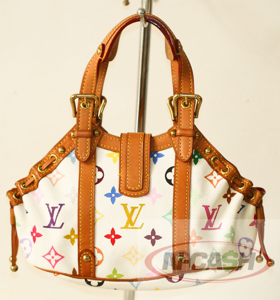 Louis Vuitton Teda PM Top Handle Bag PM Multicolor Canvas Blanc White 