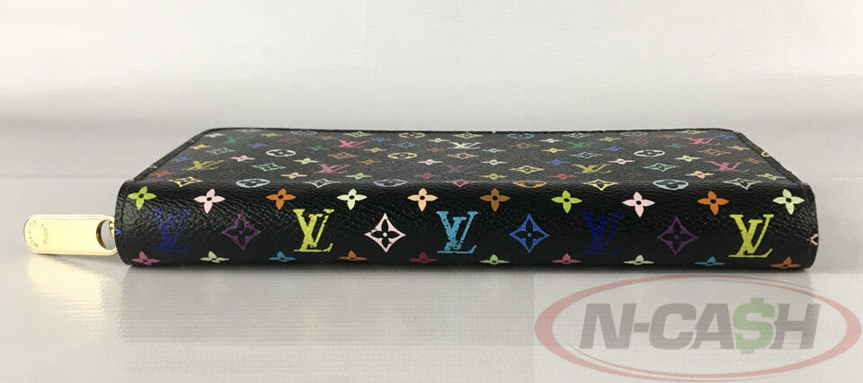 Louis Vuitton Black Multicolor Zippy Wallet Pink Interior | N-Cash