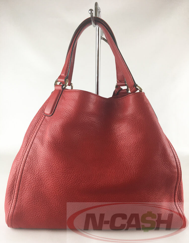 GUCCI Soho Pebbled Leather Hobo Shoulder Bag Red 282304