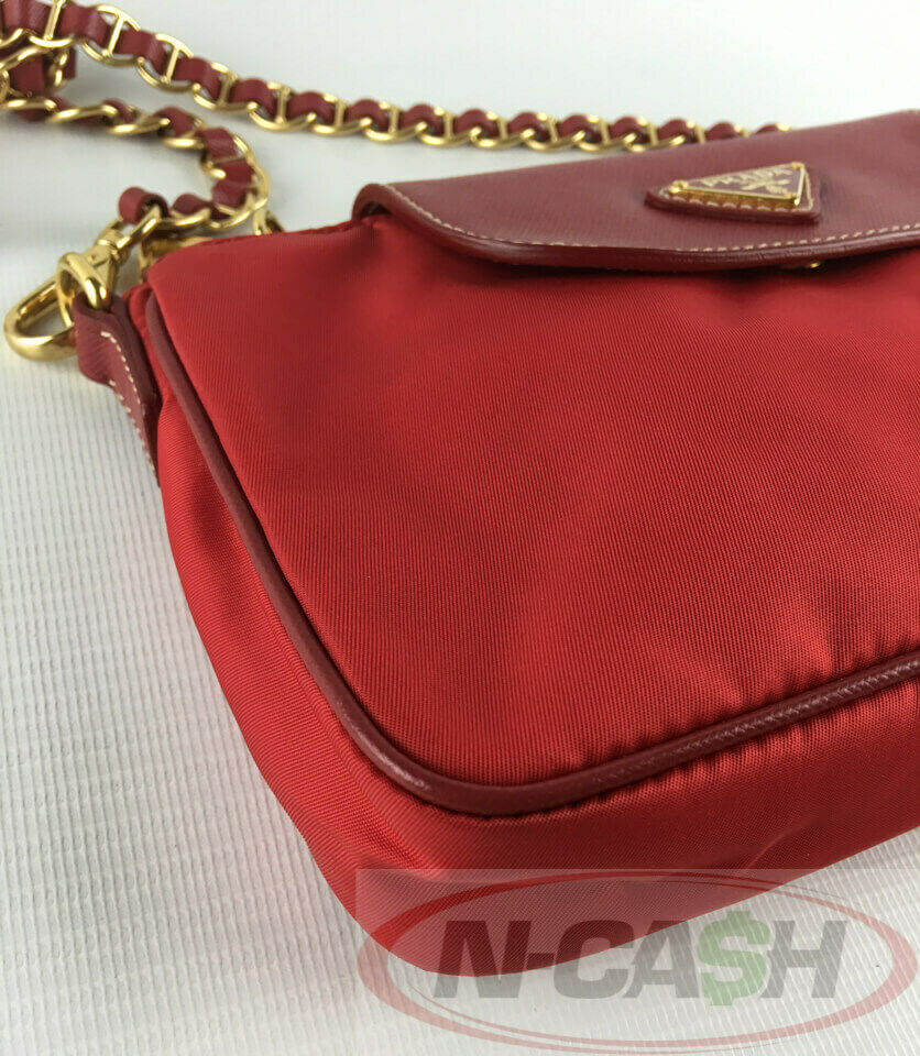 Prada Shopping Tote Tessuto Saffiano Red in Nylon with Gold-tone - US