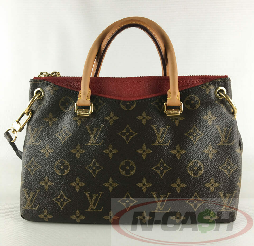 Brown Monogram Coated Canvas and Cerise Leather Pallas BB Gold Hardware,  2019