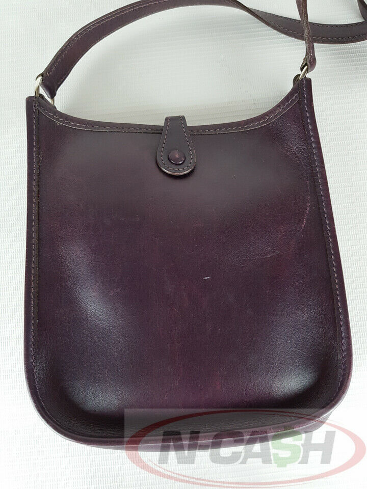 Hermes Raisin Box Calf Evelyne Palladium Bag | N-Cash