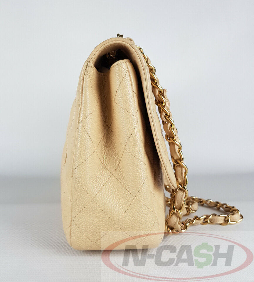 Chanel Jumbo Beige Caviar 2.55 Classic Flap Bag - Chanel