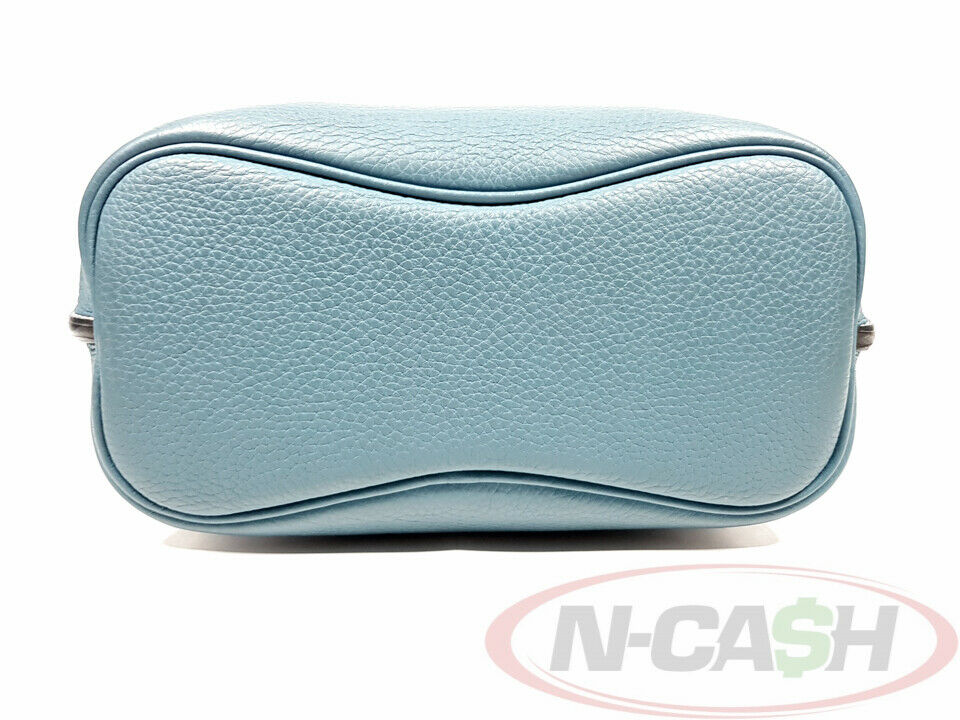 Hermes So Kelly 22 Blue Jean Clemence T Stamp Bag N Cash