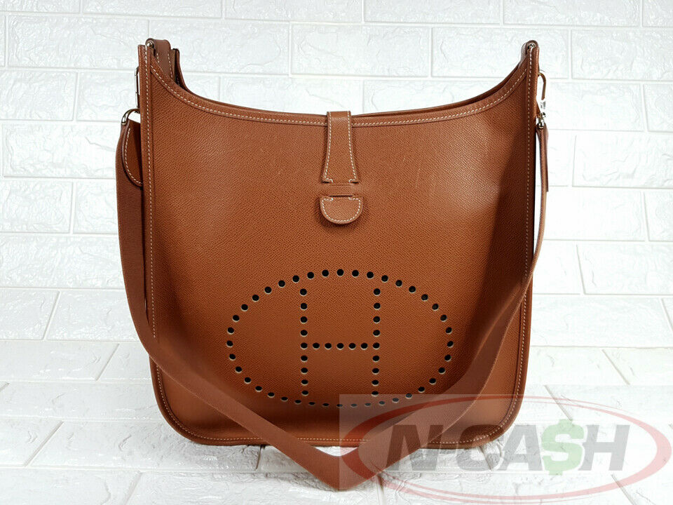 Hermes Evelyne GM I Gold Epsom Leather GHW Crossbody Bag | N-Cash