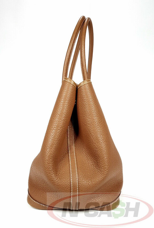 Hermes Negonda Leather Garden Party Bag 36 Cognac Brown