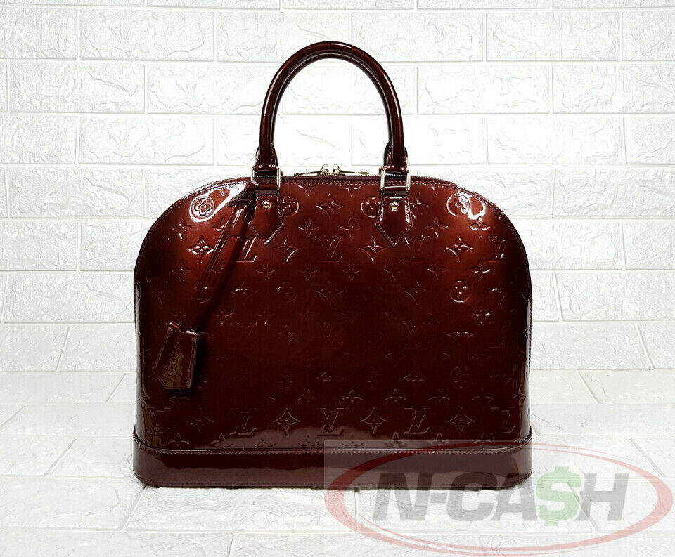 Louis Vuitton Alma MM Rouge Fauviste Vernis Bag | N-Cash