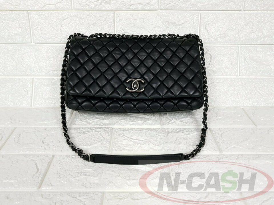 Chanel Large Bubble Blue Iridescent Calfskin Flap Bag