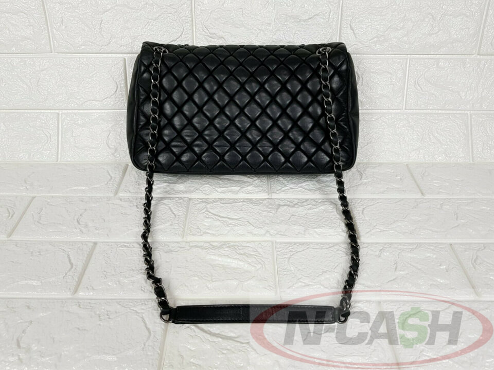 Chanel Fabric Bubble Quilted CC Flap Bag