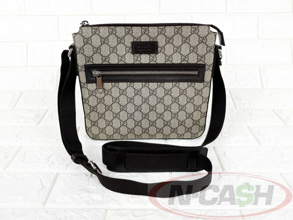 Gucci GG Supreme Canvas Flat Messenger Bag | N-Cash