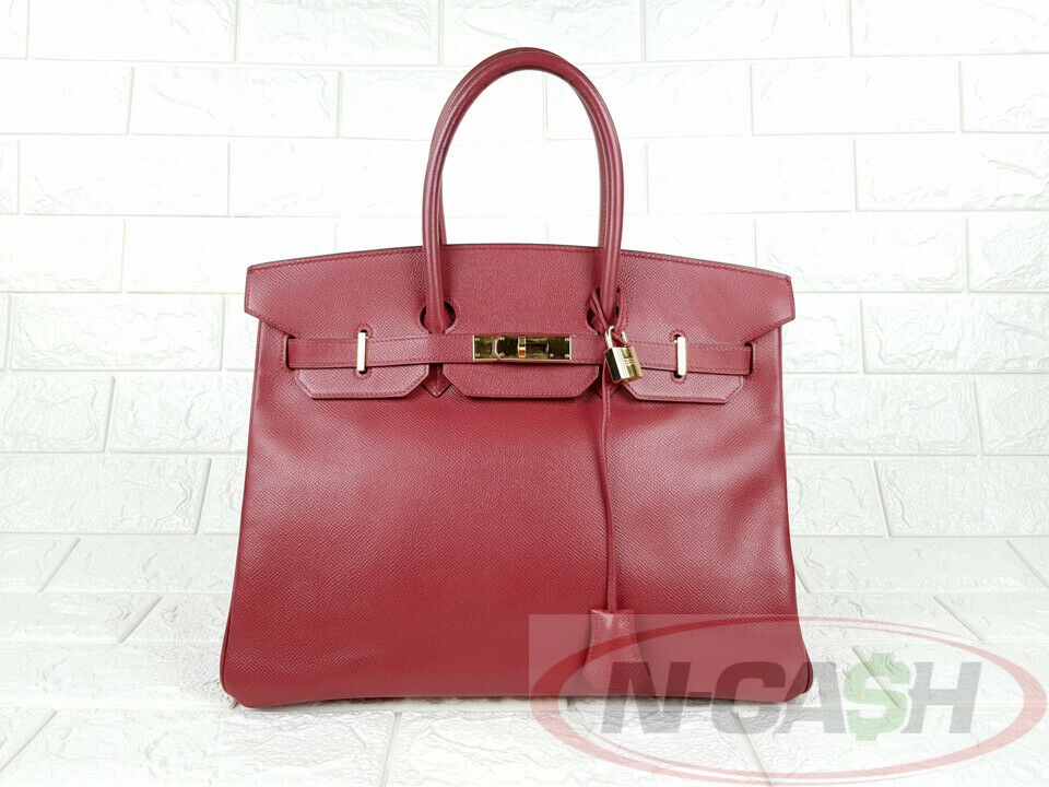 Hermes Birkin 35 GHW Epsom Rouge Casaque