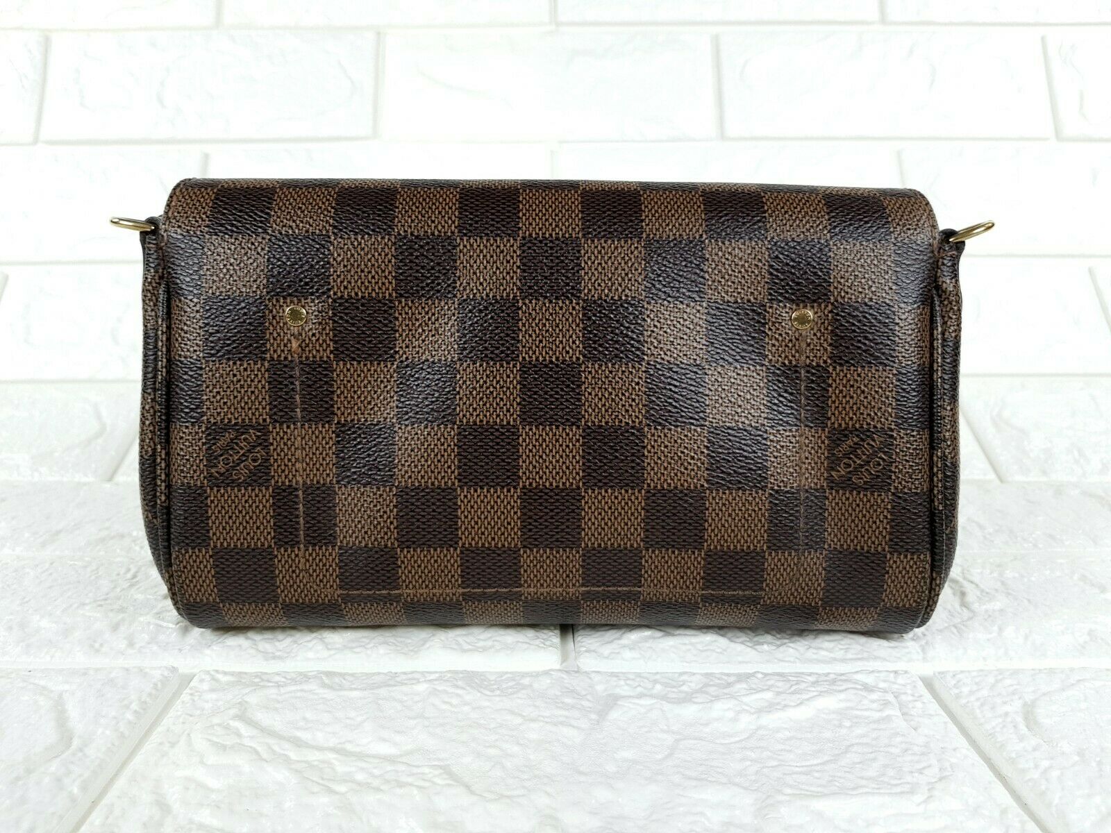 LOUIS VUITTON Favorite PM Bag in Damier Ebene Canvas