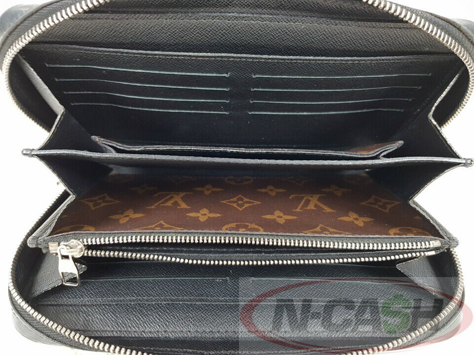 LOUIS VUITTON XL Macassar Monogram Canvas Zippy Clutch Wallet NCash