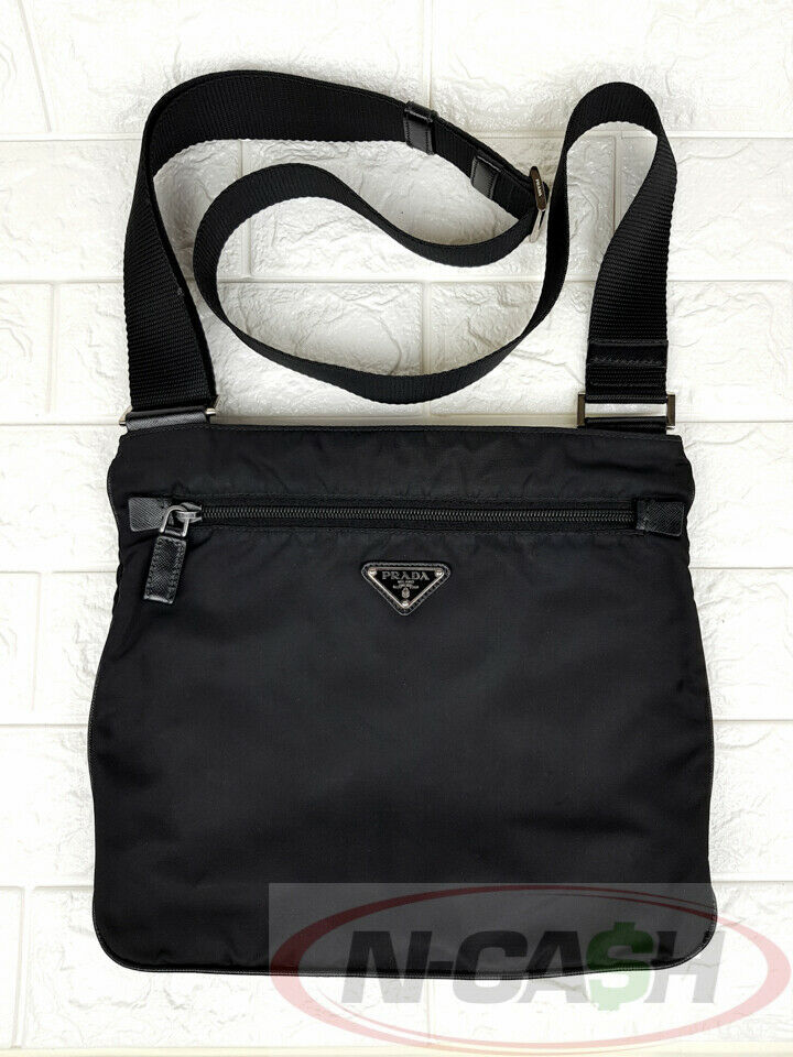 Prada Tessuto Saffiano Nero Crossbody Bag