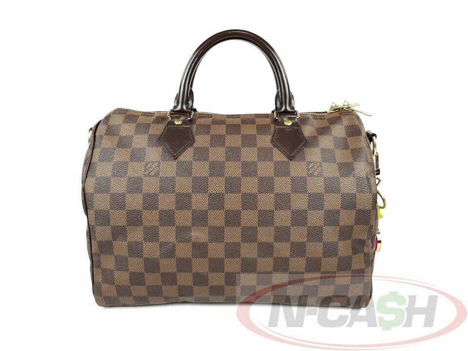 LOUIS VUITTON  PATCHES SPEEDY 30 BANDOULIERE OF DAMIER EBENE