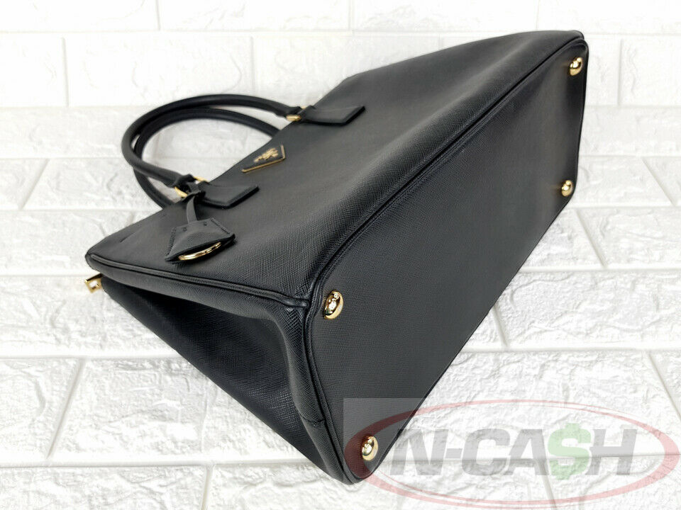 Prada BN2274 Saffiano Lux Medium Double Zip Tote Edera