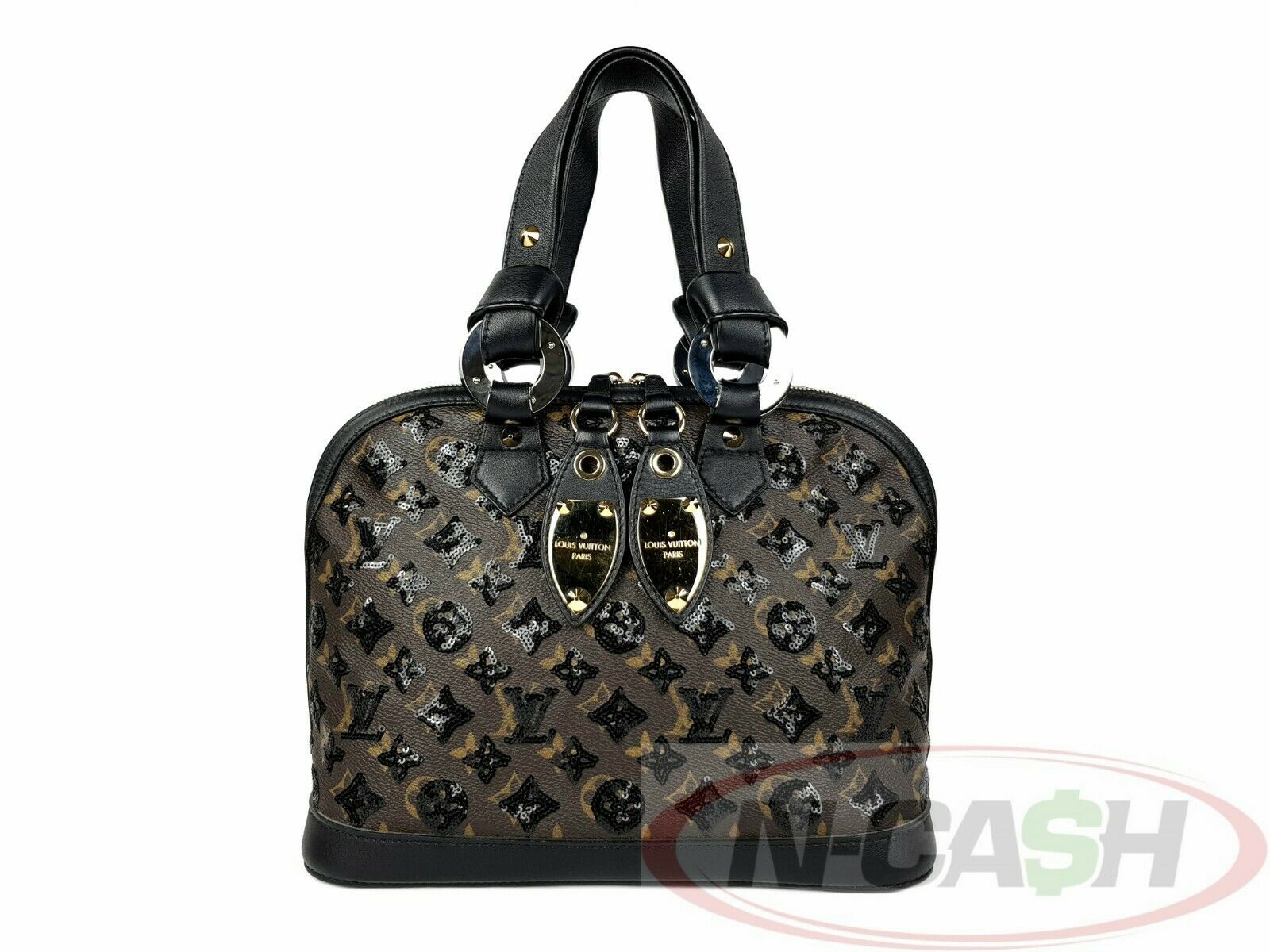 LOUIS VUITTON Limited Edition Monogram Eclipse Alma Black Brown Bag