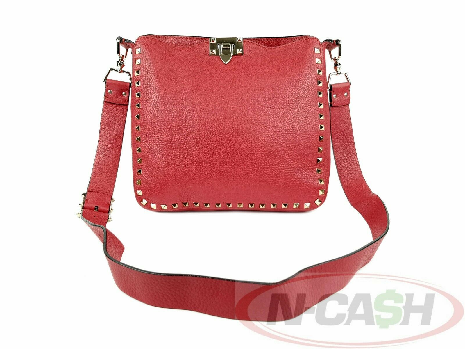 Valentino Red Rockstud Leather Crossbody Bag NCash
