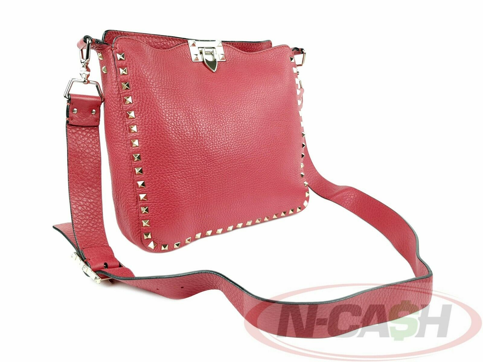 Valentino Red Rockstud Leather Crossbody Bag NCash