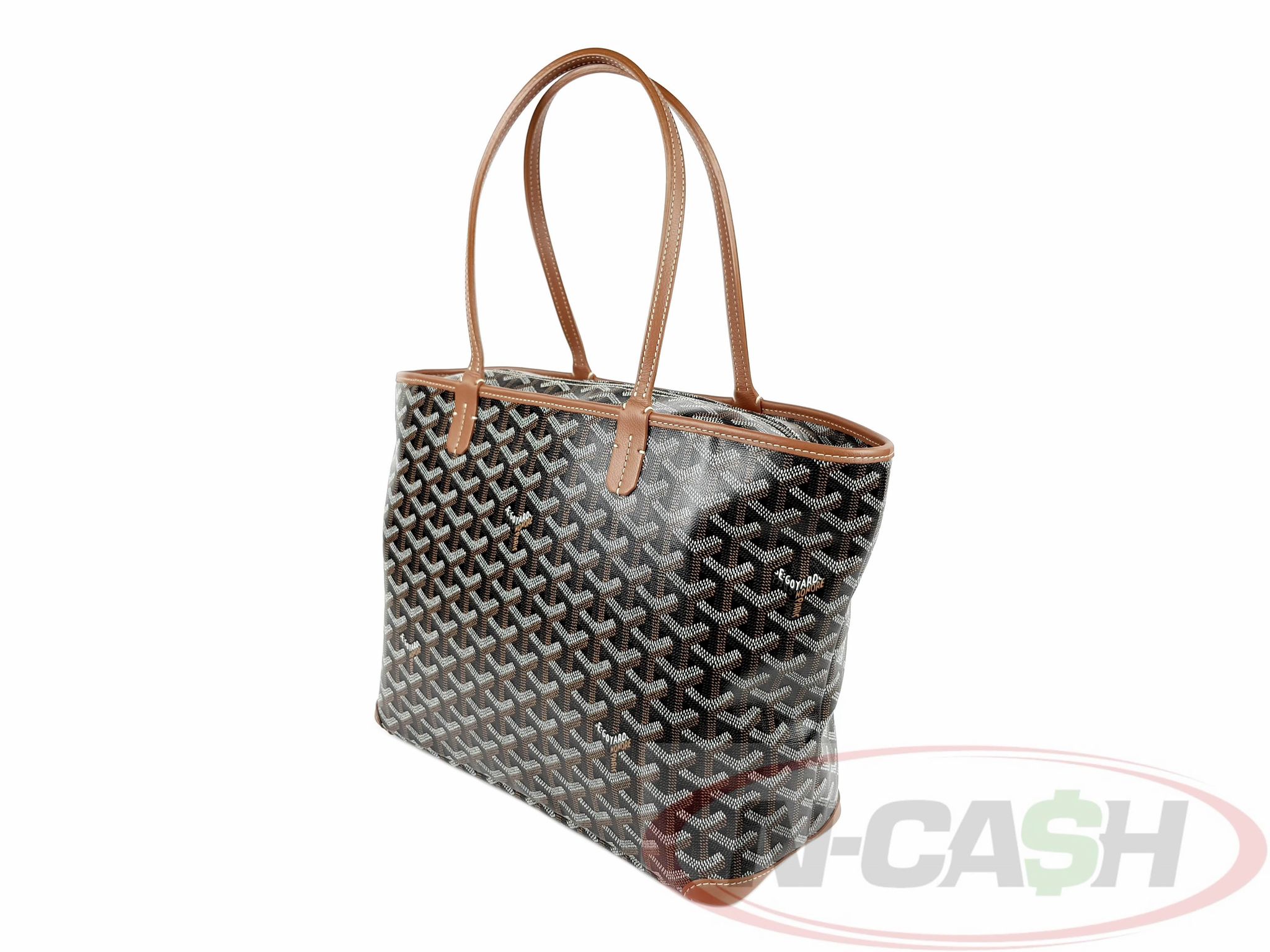 goyard black brown tote