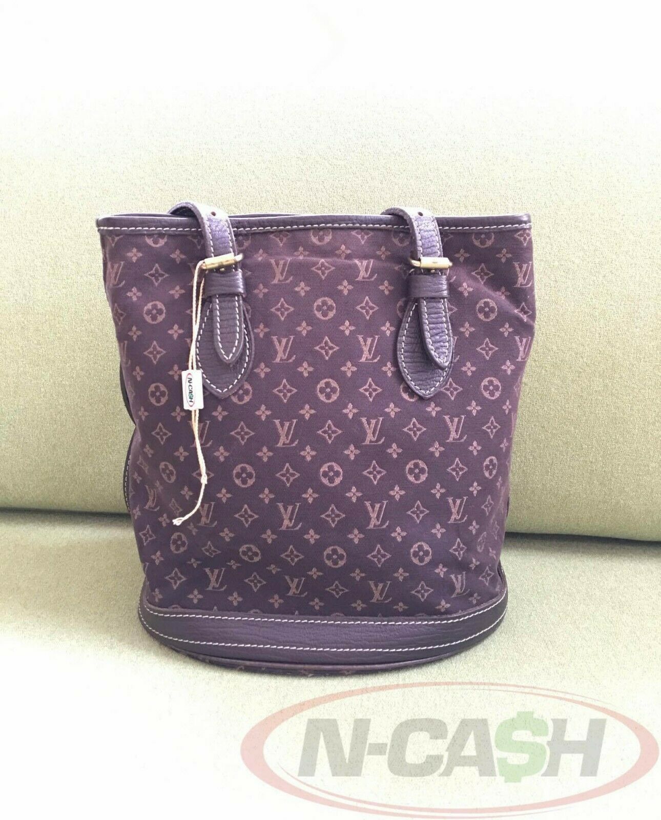 Louis Vuitton Ebene Mini Lin Monogram Bucket Bag