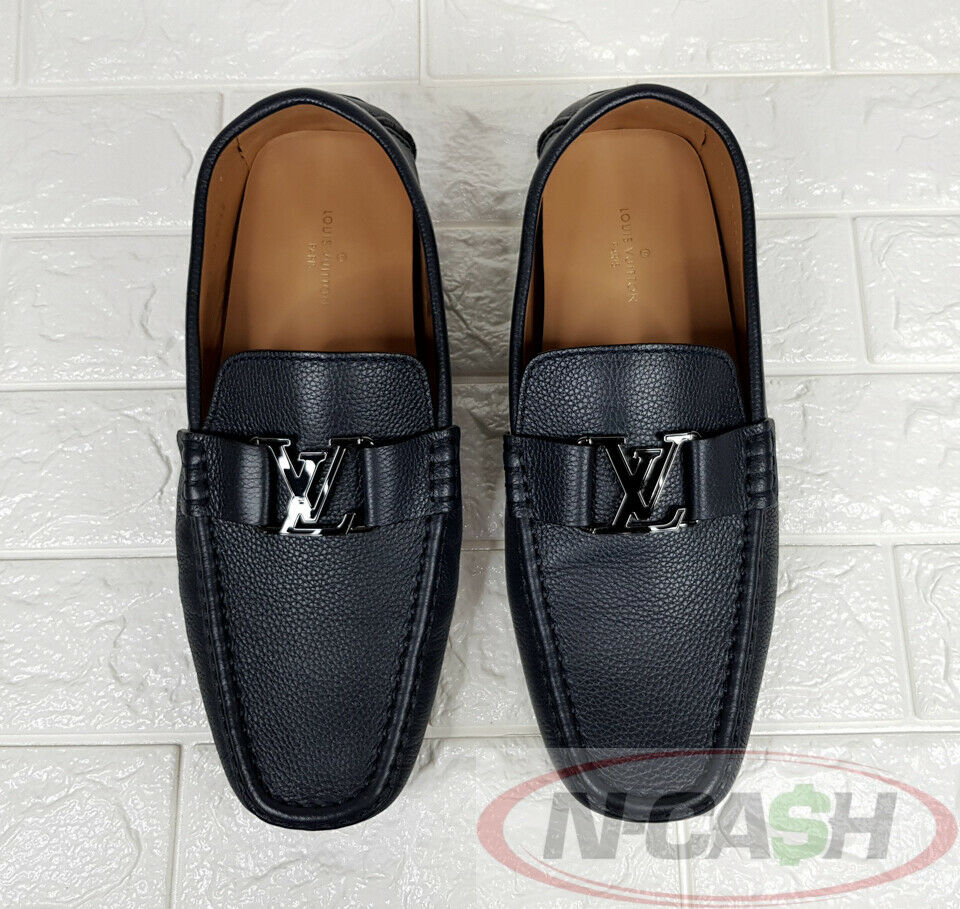 LOUIS VUITTON Taiga Monte Carlo Moccasin Loafers 8.5 Grizzli