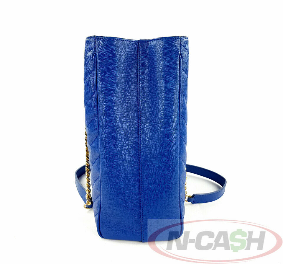 Saint Laurent Cassandre Flap Pouch in Bleu Acier