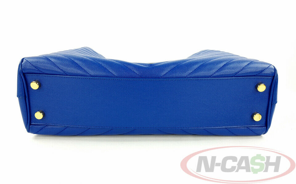 YSL Saint Laurent Blue Bo Cassandre Tote Bag_pawnshop3