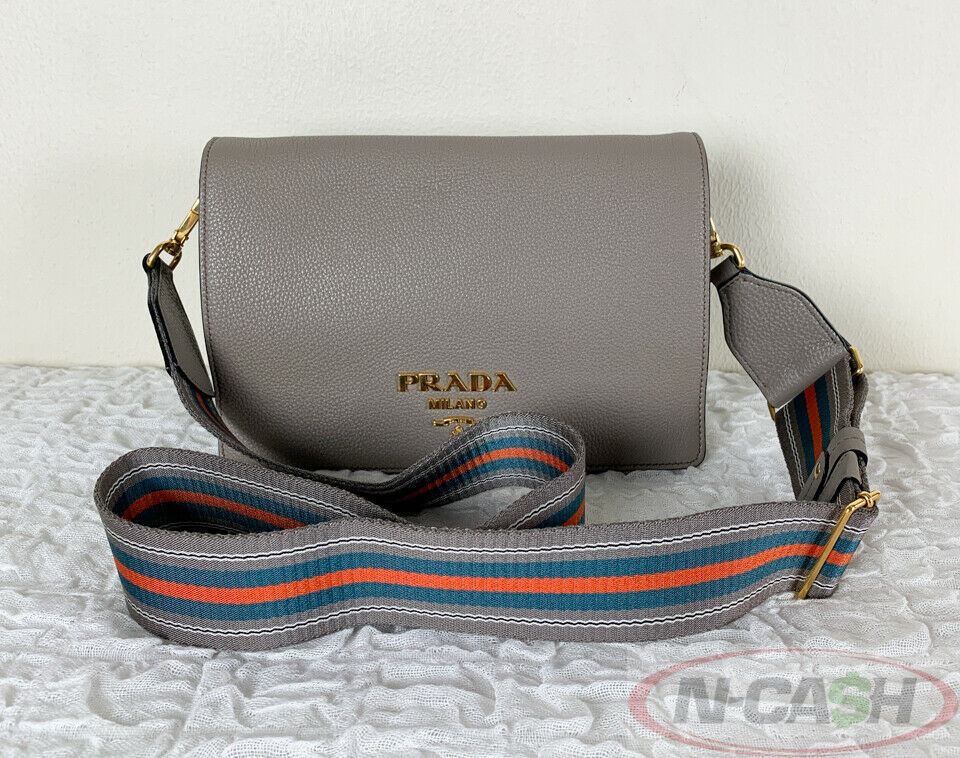 PRADA 1BD159 Argilla Vit. Daino Leather Bag_pawnshop