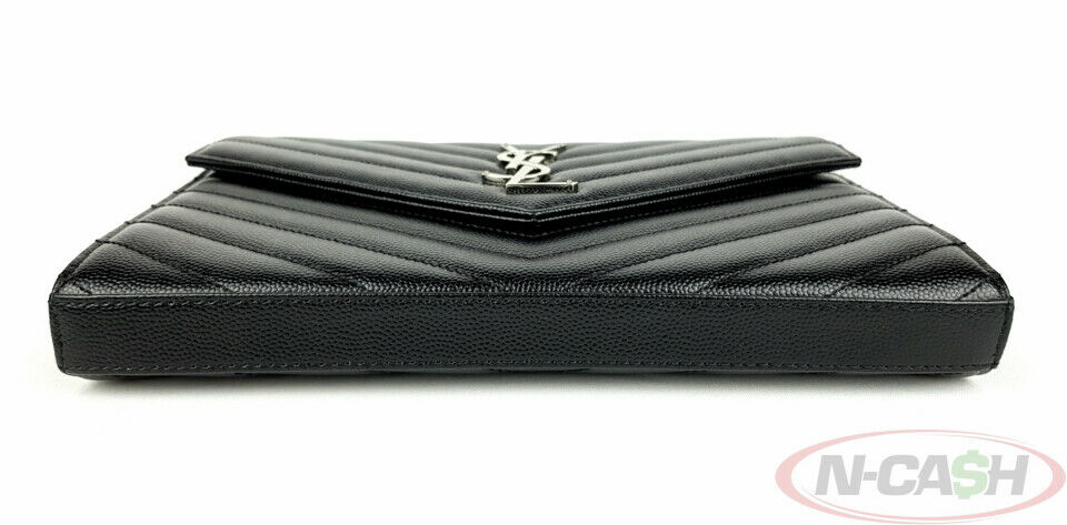 YSL Yves Saint Laurent Black Monogram Chain Wallet Bag_pawnshop4