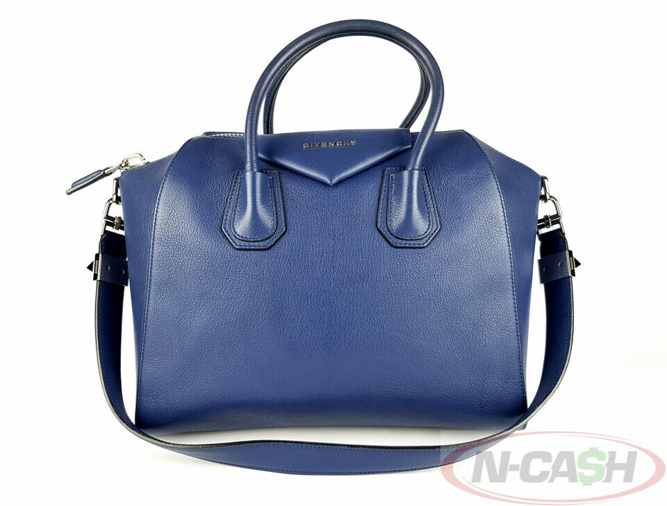 Givenchy Blue Antigona Medium Grained Leather Bag | N-Cash