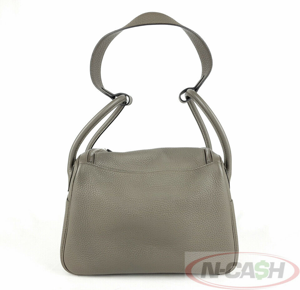HERMES Lindy 26 Etoupe Taurillon Clemence Leather Bag_pawnshop1