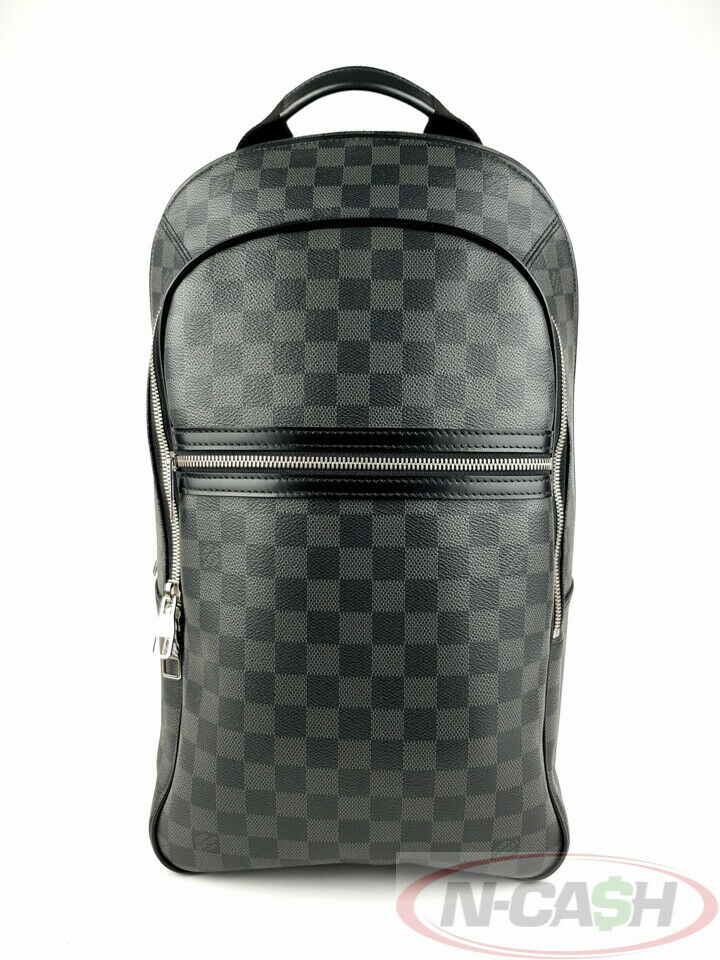 Louis Vuitton Michael Backpack In Black/ Gray Damier Graphite