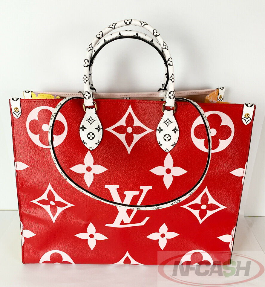 NEW LOUIS VUITTON On the go Size GM Monogram/Monogram Reverse Canvas Red  M45320