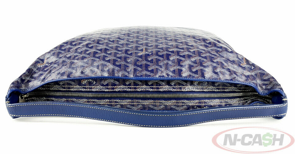 Goyard Blue Chevron Print Coated Canvas Fidji Hobo Bag - Yoogi's Closet