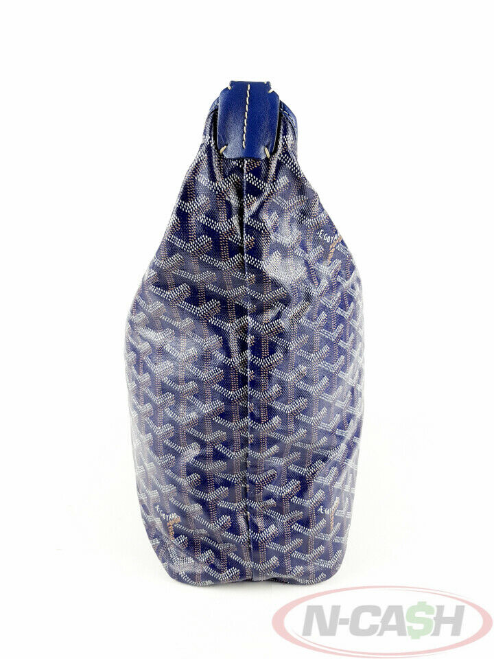 Goyard Blue Chevron Print Coated Canvas Fidji Hobo Bag - Yoogi's Closet