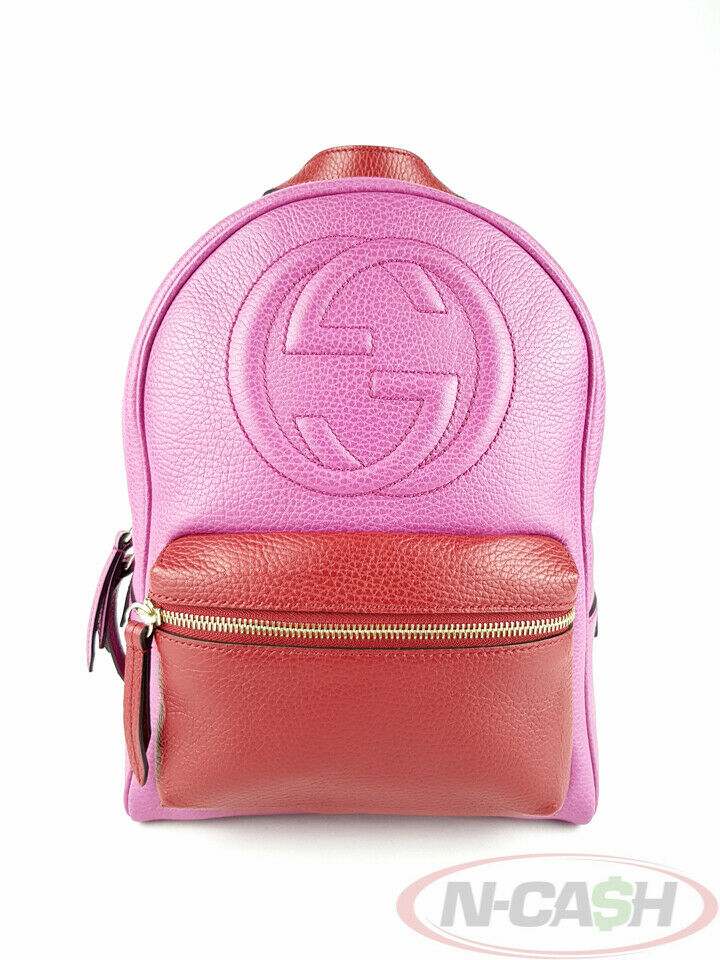 Gucci Pink Red Soho Chain Backpack