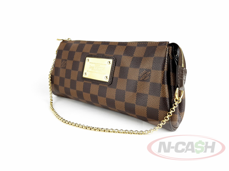 Authentic Louis Vuitton LV DE Eva Clutch Two-Way bag in Damier Ebene  Canvas, Luxury, Bags & Wallets on Carousell