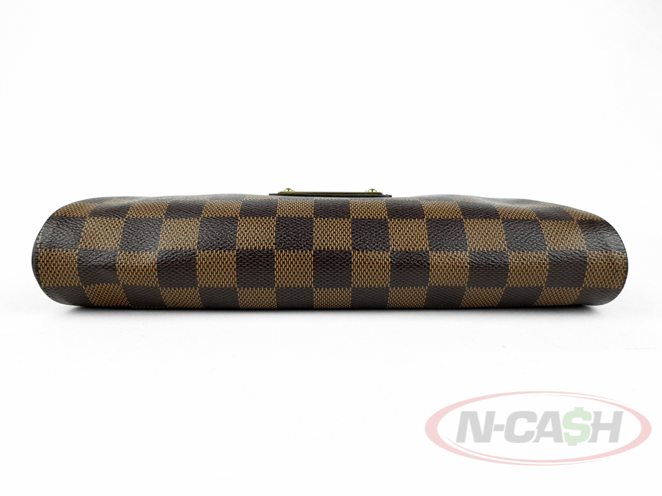 LOUIS VUITTON Eva Damier Ebene Canvas Clutch Bag_pawnshop2