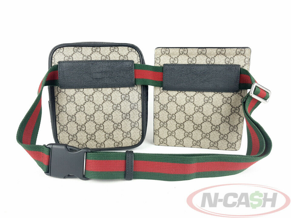 Gucci GG Supreme Canvas Two Pocket Waist Belt Bag | N-Cash