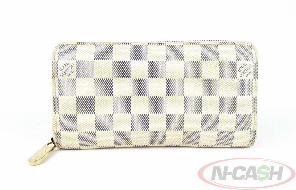 LOUIS VUITTON Damier Azur Zippy Long Wallet White-US