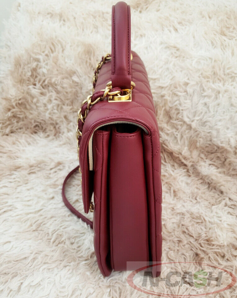 CHANEL Red Lambskin Large Trendy CC Top Handle Flap Bag_pawnshop2