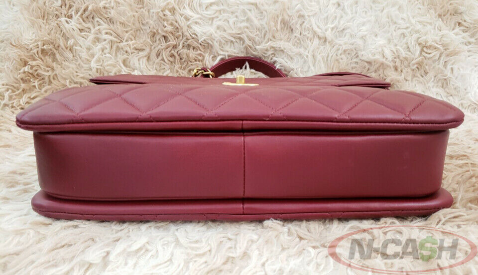 CHANEL Red Lambskin Large Trendy CC Top Handle Flap Bag_pawnshop3