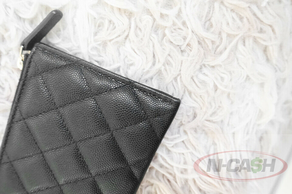 CHANEL Caviar Leather Quilted Zip Pouch Wallet_pawnshop2